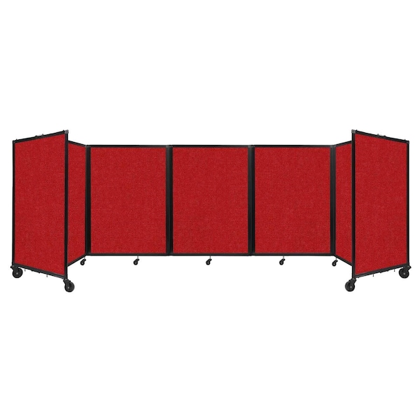 Room Divider 360 Folding Portable Partition 14' x 4' Red Fabric
